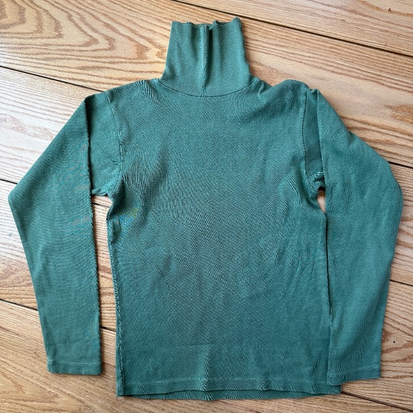 Rudy Jude Classic Ribbed Turtleneck in Green Bean - Picture 1 of 4